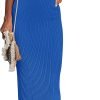 Jngrtsyjvip Fashion  Womens 2024 Summer V Neck Knit Midi Dress Bodycon Sleeveless Ribbed Sweater Dresses