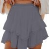 Jngrtsyjvip Fashion Shorts for Women Casual Boho Ruffle Tiered Skorts High Waist Mini Skirts Golf Tennis Crochet Shorts