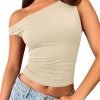 Jngrtsyjvip Fashion Womens Off The Shoulder Tops Sleeveless Shirts Going Out Crop Tank Tops Slim Fitted Y2K Summer Outfits 2024