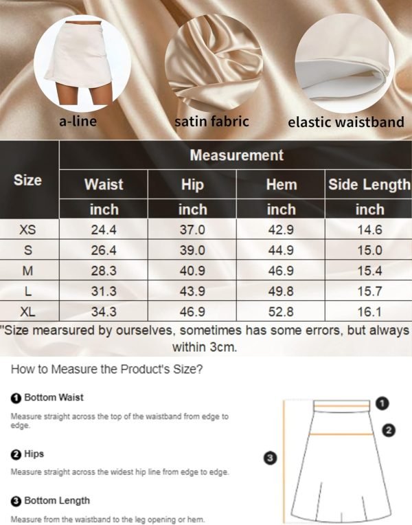 71FDbFdE-AL._AC_SL1500 Jngrtsyjvip Fashion Women's Mini Skirts Casual High Waisted Stain Silk A-Line Zipper Summer Short Skirt Party Skirts