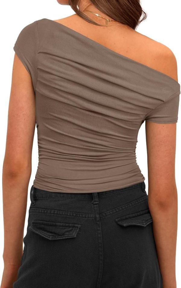 71GPzSOKC5L._AC_SL1500 Jngrtsyjvip Fashion Women's Summer Cap Sleeve Boat Neck Off Shoulder Top Going Out Slim Fit Tops Y2K Tight Shirts