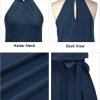 Jngrtsyjvip Fashion Women's 2024 Summer Dress Halter Casual Beach Vacation Outfits Hawaiian Dresses Ruffle Belted Sundress with Pockets