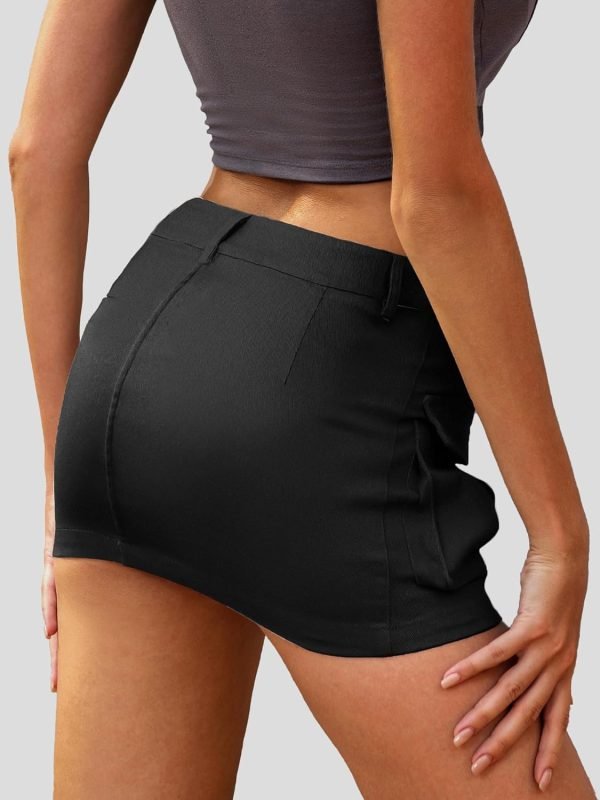 Jngrtsyjvip Fashion High Stretchy Cargo Skirt for Women, Low Waist Y2k Mini Skirt Cute Denim Skirt with Pockets