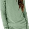Jngrtsyjvip Fashion   Womens Long Sleeve Round Neck Shirts Basic Tee Fall Tops Outfits Clothes 2024