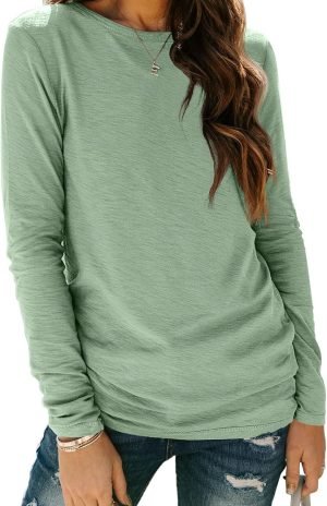 71GoKYWaaRL._AC_SL1500 Jngrtsyjvip Fashion Womens Long Sleeve Round Neck Shirts Basic Tee Fall Tops Outfits Clothes 2024