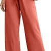 Jngrtsyjvip FashionI  Women's Wide Leg Pants with Pockets High Waist Adjustable Knot Loose Casual Trousers Business Work Casual Pants