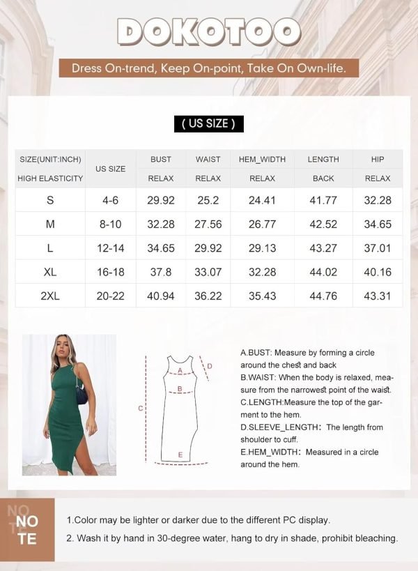 Jngrtsyjvip Fashion Midi Dress for Women Summer Bodycon Knit Dress Round Neck Sleeveless Side Slit Long Slim Elegant Wedding Guest Dress
