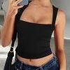 71HRTGfJQ5L._AC_SL1500 Jngrtsyjvip Fashion Women's Square Neck Going Out Crop Tops Double Lined Cute Basic Tank Tops 2024 Clothes