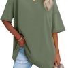Jngrtsyjvip Fashion   Womens Oversized T Shirts V Neck Tees Half Sleeve Cozy Comfy Tunic 2024 Y2K Tops Casual