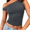 Jngrtsyjvip Fashion Womens Off The Shoulder Tops Sleeveless Shirts Going Out Crop Tank Tops Slim Fitted Y2K Summer Outfits 2024