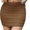 Jngrtsyjvip Fashion Women's Black Mini Skirt Sex Mid-Waist Elastic Bodycon Short Y2k Mini Skirts……