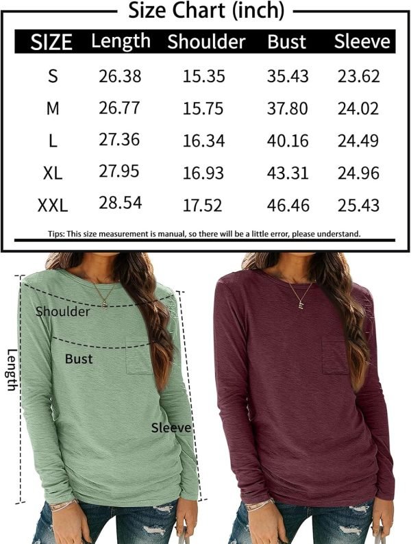 Jngrtsyjvip Fashion   Long Sleeve Shirts for Women 2024 Fall Fashion Crewneck Loose Fit Casual Tops Trendy Basics Outfits Clothes