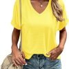 Jngrtsyjvip Fashion Women's Tshirts V Neck Short Sleeve Summer Tops Casual Basic Tee Shirts