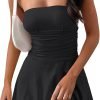Jngrtsyjvip Fashion  Women's 2024 Summer Strapless Tube Dress Sexy Off Shoulder Ruffle Tiered Flowy Mini Dresses