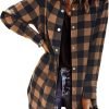 Jngrtsyjvip Fashion   Flannel for Women 2024 Fall Fashion Long Sleeve Plaid Button Down Shirts Shacket Blouse Top with Pockets