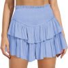 Jngrtsyjvip FashionWomen's Cute High Waist Ruffle Mini Skirt Layered Ruffle Hem Flared Flowy Casual Swing Beach Mini Short Skirt