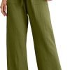 Jngrtsyjvip FashionI  Women's Wide Leg Pants with Pockets High Waist Adjustable Knot Loose Casual Trousers Business Work Casual Pants
