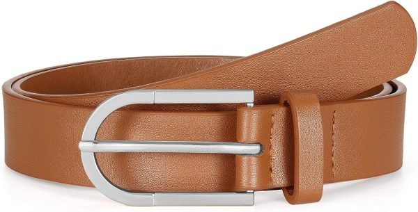71NriDZbs_L._AC_SL1500 Jngrtsyjvip Fashion Women's Belts for Jeans Pants, Black Brown Waist Belts for Ladies Dresses Fashion Gold Silver Buckle Plus Size Belts