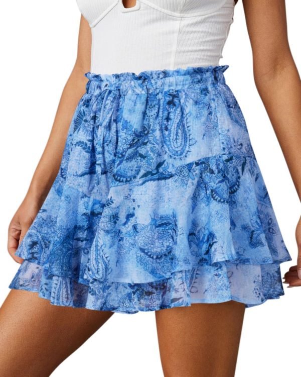 Jngrtsyjvip Fashion Shorts for Women Casual Boho Floral Skorts Ruffle Mini Skirts Running Tennis Butterfly Shorts Chiffon Shorts
