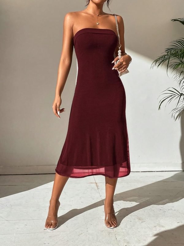 71PZdNWoVdL._AC_SL1500 Jngrtsyjvip Fashion Women's Strapless Midi Dress Tube Top Off Shoulder Sleeveless Fitted Cocktail Club Party Formal Long Dresses