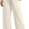 Jngrtsyjvip FashionI  Women's Wide Leg Pants with Pockets High Waist Adjustable Knot Loose Casual Trousers Business Work Casual Pants