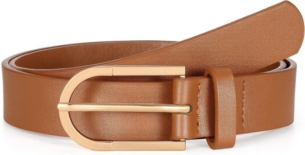 71S1j96apbL._AC_SL1500 Jngrtsyjvip Fashion Women's Belts for Jeans Pants, Black Brown Waist Belts for Ladies Dresses Fashion Gold Silver Buckle Plus Size Belts