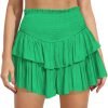 Jngrtsyjvip FashionWomen's Cute High Waist Ruffle Mini Skirt Layered Ruffle Hem Flared Flowy Casual Swing Beach Mini Short Skirt