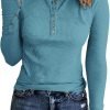71UVeTdxw6L._AC_SL1493 Jngrtsyjvip Ribbed women’s shirts Fashion Womens Long Sleeves Ribbed Knit Tunic Shirts Scoop Neck Button Down Tops Casual Henley Tee Shirt Slim Fit Blouses