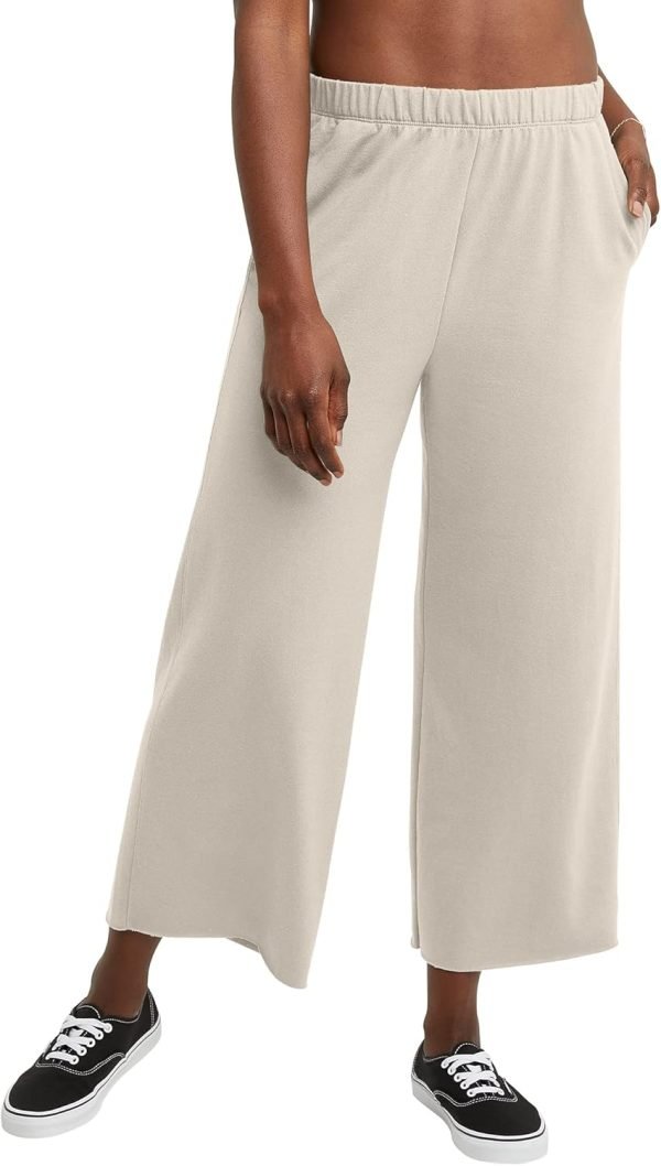 Jngrtsyjvip Fashion  Women's Originals Wide Leg Crop Pants, Retro Lightweight French Terry Pants, 25"