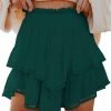 Jngrtsyjvip Fashion Shorts for Women Casual Boho Ruffle Tiered Skorts High Waist Mini Skirts Golf Tennis Crochet Shorts