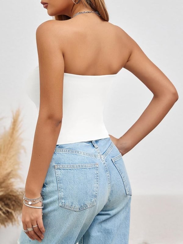 71YY44fMajL._AC_SL1500 Jngrtsyjvip Fashion Womens Summer Tube Tops Strapless No Pad Clubwear Y2K Going Out Stretchy Basic Casual Cami Tops