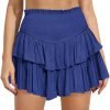 Jngrtsyjvip FashionWomen's Cute High Waist Ruffle Mini Skirt Layered Ruffle Hem Flared Flowy Casual Swing Beach Mini Short Skirt