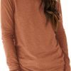 Jngrtsyjvip Fashion   Womens Long Sleeve Tops Casual Basics Fall Shirts Solid Crewneck T-Shirt