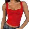 Jngrtsyjvip Fashion Women Sleeveless Sexy Backless Going Out Crop Top Y2K Strappy Ruched Tank Top Summer Tight Slim Fit Cute Tops