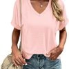Jngrtsyjvip Fashion Women's Tshirts V Neck Short Sleeve Summer Tops Casual Basic Tee Shirts