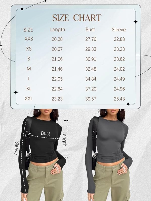 71ZQjjlsQBL._AC_SL1500 Jngrtsyjvip Fashion Womens Long Sleeve Shirts Basic Spring Crop Tops Fall Fashion Layering Slim Fitted Y2k Tops