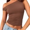 Jngrtsyjvip Fashion Womens Off The Shoulder Tops Sleeveless Shirts Going Out Crop Tank Tops Slim Fitted Y2K Summer Outfits 2024