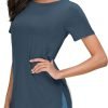 Jngrtsyjvip Fashion  Shirts Summer Women Casual Short Sleeve Tops T-Shirts Tees with Side Split
