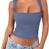 71aG2URdXoL._AC_SL1500 Jngrtsyjvip Fashion Women's Square Neck Going Out Crop Tops Double Lined Cute Basic Tank Tops 2024 Clothes