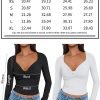 71az9XSh_RL._AC_SL1500 Jngrtsyjvip Fashion Womens Twisted Knot Long Sleeve T Shirts V Neck Basic Tee Cute Slim Tight Going Out Y2k Crop Fall Fashion Tops