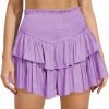 Jngrtsyjvip FashionWomen's Cute High Waist Ruffle Mini Skirt Layered Ruffle Hem Flared Flowy Casual Swing Beach Mini Short Skirt