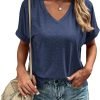 Jngrtsyjvip Fashion Women's Tshirts V Neck Short Sleeve Summer Tops Casual Basic Tee Shirts