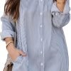 71cn3GrdjBL._AC_SL1500 Jngrtsyjvip Fashion Womens Button Down Shirt Dresses with Pockets Cotton Striped Shirts Collared Tunics Long Sleeve High Low Blouse Tops