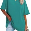Jngrtsyjvip Fashion   Womens Oversized T Shirts V Neck Tees Half Sleeve Cozy Comfy Tunic 2024 Y2K Tops Casual