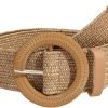 Jngrtsyjvip Fashion  Women's Round Buckle Elastic Straw Belts Boho Waist Belt