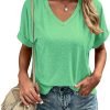 Jngrtsyjvip Fashion Women's Tshirts V Neck Short Sleeve Summer Tops Casual Basic Tee Shirts