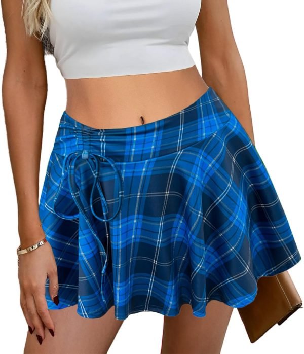 Jngrtsyjvip Fashion  Mini Skirt for Women Pleated Drawstring High Waist Skater Skirt Sexy Lingerie Skirts S-XXL