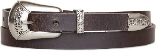 Jngrtsyjvip Fashion  Women's Western Style Fashion Leather Belt with Metal Buckle