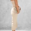 Jngrtsyjvip Fashion  Women's Summer Bodycon Maxi Tube Dress Ribbed Strapless Side Slit Long Going Out Casual Elegant Party Dresses
