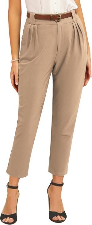 71gSky6CBwL._AC_SL1500 Jngrtsyjvip Fashion Women's High Waisted Stretch Dress Pants Casual Business Work Trouser Pants with Pockets&Belt